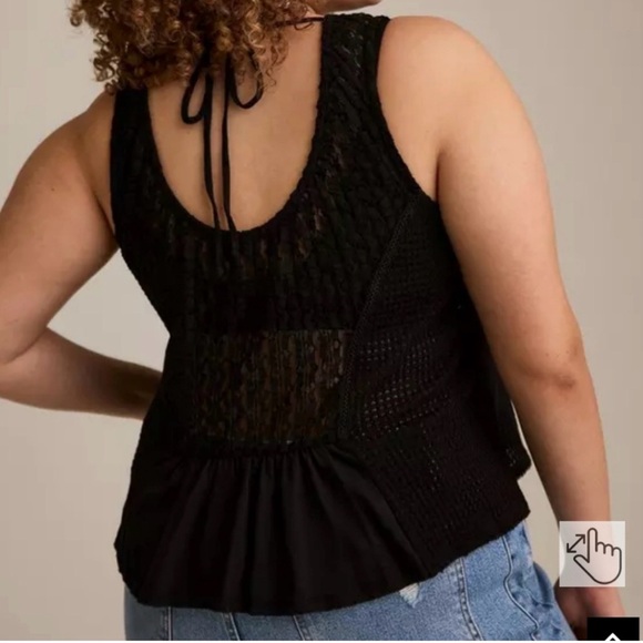 NWT TORRID Festi Henley Scoop Tank size 2X lace boho summer festival concert - Picture 2 of 11